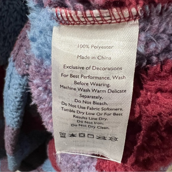 Eddie Bauer Women's XXL Plush Plaid Checkered Teddy Sweater 1/4 Zip Pullover - Picture 10 of 14